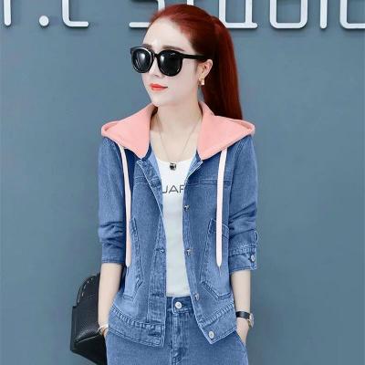 ÁO KHOÁC JEAN PHỐI NÓN HỒNG - NK320